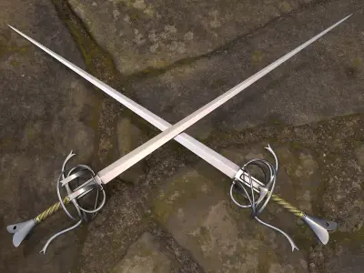 Kriegsrapier Low-poly 3D model