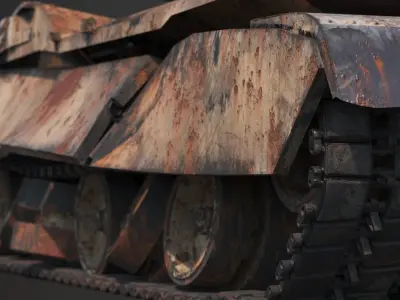 M1A2 Abrams Destroyed 3D model
