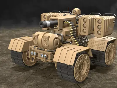 UGV Concept-3-Desert-Clean Low-poly 3D model