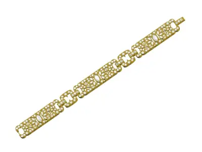 Antique Art Deco Style Bracelet 3D print model