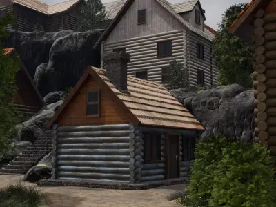 Mountain Village 3D model 5