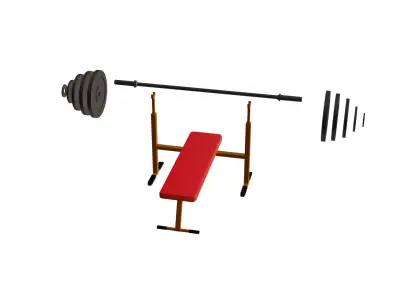 Low Poly bench press Free low-poly 3D model