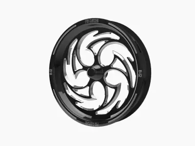 FTD Customs B52 spindle front wheel Low-poly 3D model