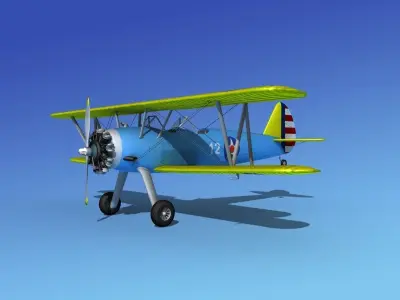 Stearman PT-17 Kaydet Trainer V13 3D model