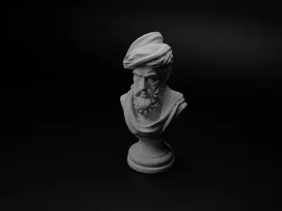 Ottoman Sipahi Bust Chess 3D print model 2