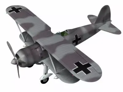 Fiat CR42 Falco Luftwaffe type 3D model