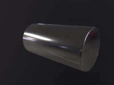 Silver Cylinder 3D Model Low-poly 3D model