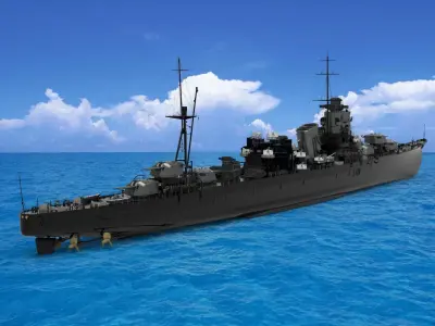 japanese battleship 3D model