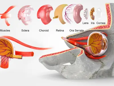  Eye With Anatomical Cross-Section 