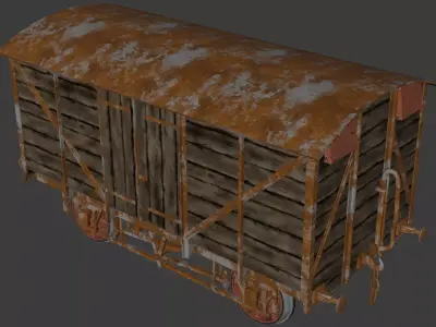 closed train Low-poly 3D model
