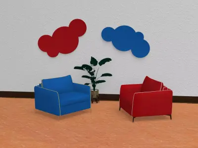 Cloudy Acustic Panel Free 3D model