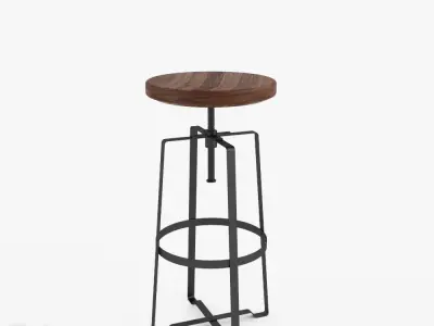 Rustic Industrial Stool by West Elm 3D model