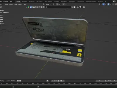 Pencil Box 3D Model Low-poly 3D model