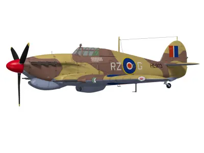 Hawker Hurricane MK2c 3D model purchase