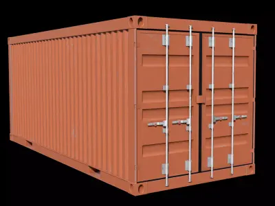 Red Shipping Container- 4k PBR Low-poly 3D model
