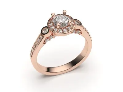 solitaire with ring sizes  8 part S25 3D print model