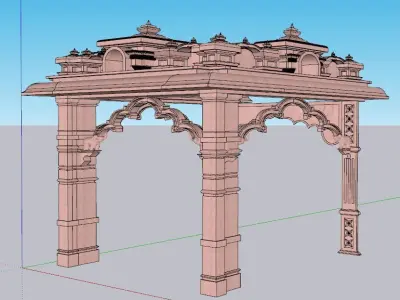 indian jodhpuri stone chatri  Low-poly 3D model purchase