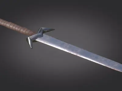 Stylized Medieval Sword melee weapon game ready Low-poly 3D model order