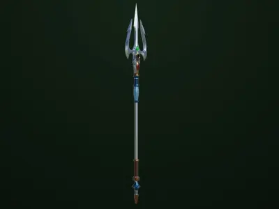 Fantasy Trident 06 All PBR Unity UE Textures Included Low-poly 3D model