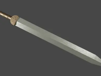 Spatha sword with Gladius handle Low-poly 3D model