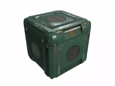 Sci Fi cargo crate 4 PBR Low-poly 3D model