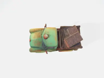 Pickup cartoon truck 3D model