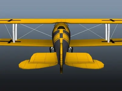 Biplane Low-poly 3D model purchase