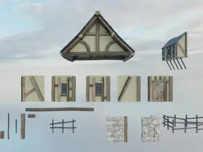 Medieval House Collection Low Poly Free low-poly 3D model