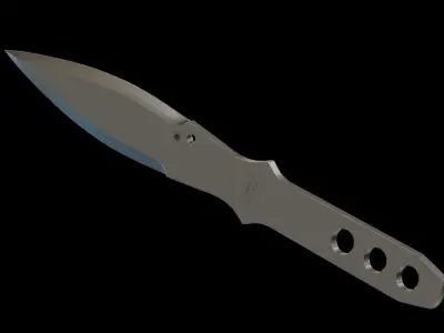 Spyderco Spyder throwing knife steel blade Low-poly 3D model
