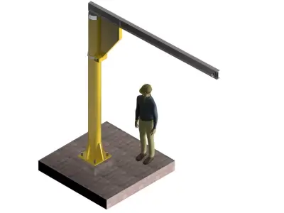 360 DEGREE ROTATING JIBLE CRANE 3D model