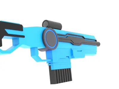 Low Poly Sci-Fi Rifle Low-poly 3D model