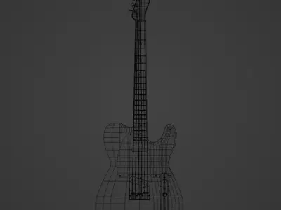 Electric guitar Telecaster  PBR low-poly game-ready Low-poly 3D model