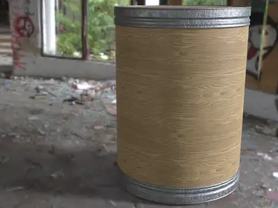 wood barrel Low-poly 3D model get