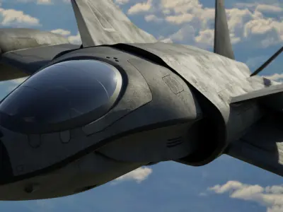 scifi interceptor aircraft Low-poly 3D model