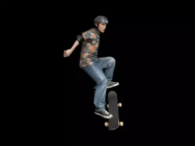 Skateboarding skateboarding  skateboarding teenagers 3D model