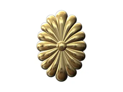 Ribbed rosette art deco stud earring 3D print model