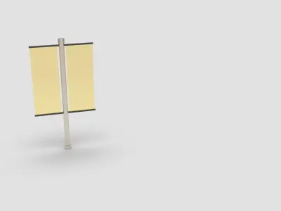 Style advertisement close to a urban street in city 3D model 4