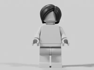 Scanned Lego Minifigure Short Bob Hair  3D model