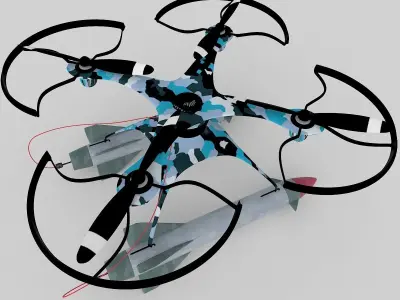 Military drone with rockets 3D model