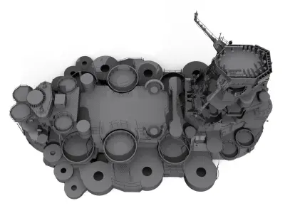 Yamato superstructure full 3D print model