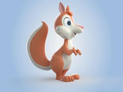 Squirrel cartoon 3D model