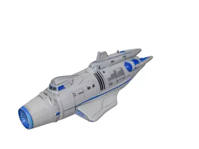 Sleek Silver Spaceship Thruster 3D model purchase