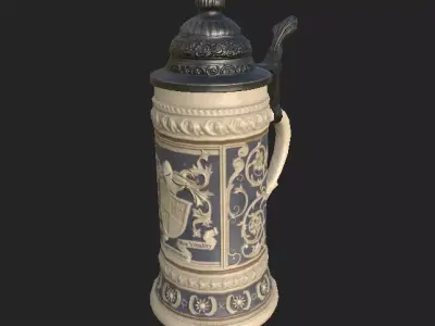 Old Ceramic Stein Low-poly 3D model