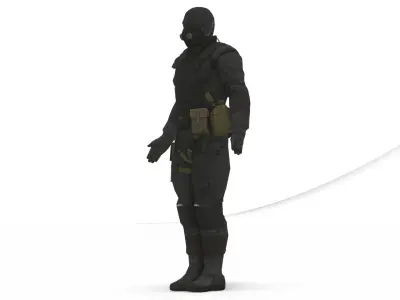 Male Stealth Operative Tactical Suit 3D Character Low-poly 3D model