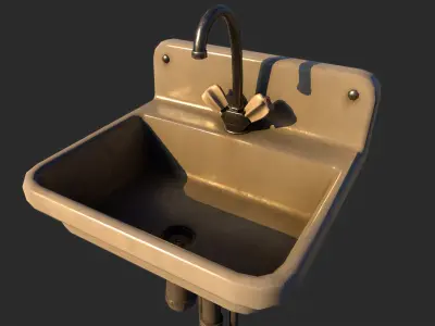 Utility Sink Low-poly 3D model