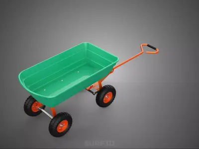 BEACH SAND SEA UTILITY CART WAGON TRAILER TROLLEY DOLLY TRUCK PL 3D model