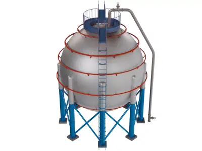Industrial Oil Tank V1 Low-poly 3D model