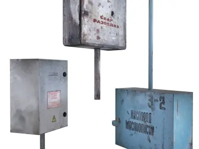 Panel boxes electrical and oxygen 3D model