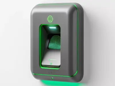 Modern Biometric Fingerprint Access Scanner 3D model