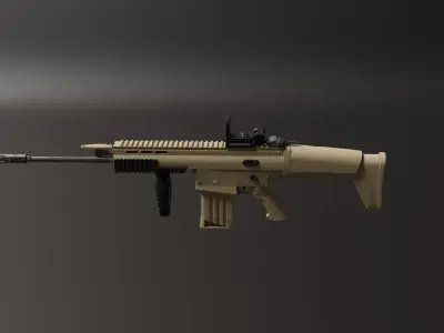 Scar-H Game Ready gun 3D model